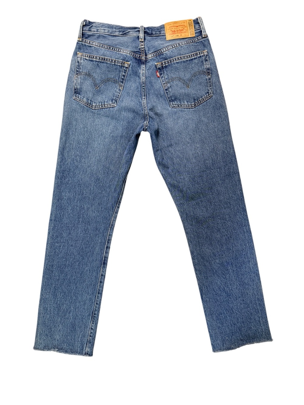 Levi’s 501 Plant-Based Straight Leg Jeans Button Fly Raw Hem Women’s W30 L29 - Picture 3 of 10